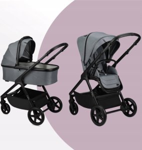 Wózek Spacerowy Gondola 2W1 - Momi Giselle Szary - Adaptery Torba Akcesoria 5
