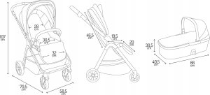 Wózek Spacerowy Gondola 2W1 - Momi Giselle Szary - Adaptery Torba Akcesoria 9