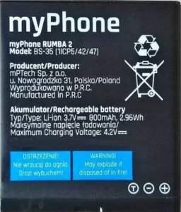 Nowa Bateria Oryginalna Myphone Rumba 2 Bs-35 1