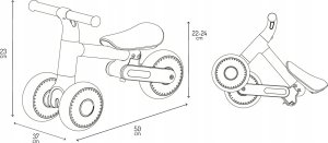 Jeździk Dla Dzieci Trójkołowy - Momi Dex Żółty - Lekki 12M+ Składany 6