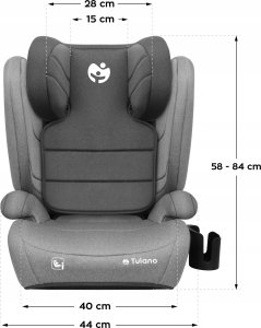 Fotelik Samochodowy Dla Dzieci Tulano Joy 35 Grey 100-150Cm Isofix I-Size 6
