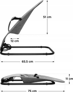 Bujaczek Leżaczek Składany Regulowany Dla Dzieci Tulano Moon 20 Grey 5