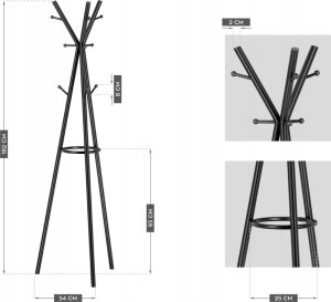 Stojak Na Ubrania Stalowy Wieszak Stojący Mark Adler Host 3.0 Black 7