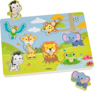 VIGA Puzzle Dźwiękowe Dopasuj Zwierzęta Egzotyczne 1