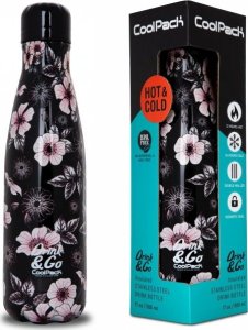 Ciemna Butelka Termiczna Metalowy Kubek Termiczny Termos Bidon 500ml HELEN [Z04744-P] 1