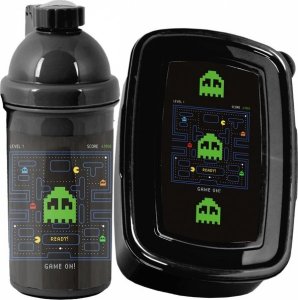 PAC-MAN ZESTAW BIDON ŚNIADANIÓWKA GRA GAMER GAMING NA DRUGIE ŚNIADANIE GRY 1