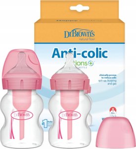DR BROWN`S-WB52601-BUTELKA DO KARMIENIA   NIEMOWLĄT SZEROKA SZYJKA 150ML 2PAK RÓŻ 1
