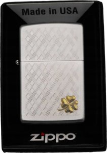 Zestaw ZIPPO Zapalniczka STUNNING. FOUR LEAF CLOVER Prezentowy No2 2