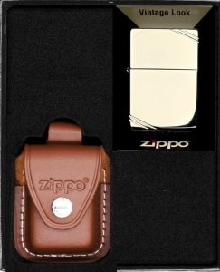 Zestaw ZIPPO Zapalniczka VINTAGE CHROME HIGH POLISH Prezentowy No2 1