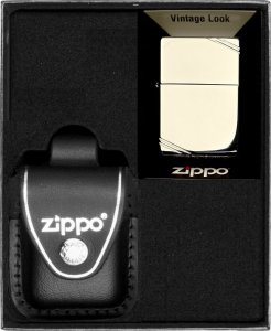Zestaw ZIPPO Zapalniczka VINTAGE CHROME HIGH POLISH Prezentowy No3 1