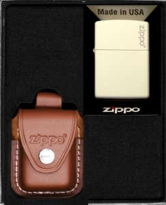 Zestaw ZIPPO Zapalniczka WHITE MATTE LOGO Prezentowy No4 1