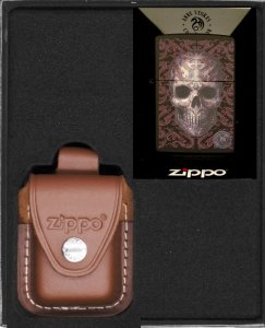 Zestaw ZIPPO Zapalniczka ANNE STOKES SKULL HIGH POLISH BLACK Prezentowy No2 1