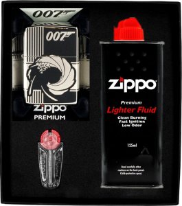 Zestaw ZIPPO Zapalniczka JAMES BOND BLACK ICE Prezentowy No1 1