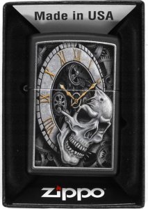 Zestaw ZIPPO Zapalniczka SKULL CLOCK Prezentowy No1 2