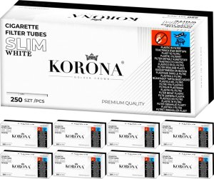 Gilzy papierosowe KORONA SLIM WHITE 250szt X 9 1