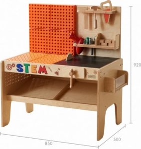 MASTERKIDZ Drewniany Warsztat XXL Montessori STEM z Narzędziami 11