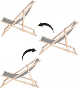 Leżak ogrodowy, drewniany z 3-stopniową regulacją, plażowy, balkonowy, szary UNIWERSALNY 14