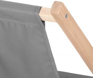 Leżak ogrodowy, drewniany z 3-stopniową regulacją, plażowy, balkonowy, szary UNIWERSALNY 8