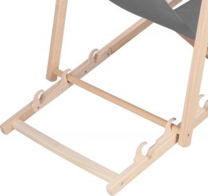 Leżak ogrodowy, drewniany z 3-stopniową regulacją, plażowy, balkonowy, szary UNIWERSALNY 9