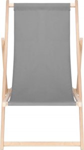 Leżak ogrodowy, drewniany z 3-stopniową regulacją, plażowy, balkonowy, szary UNIWERSALNY 10