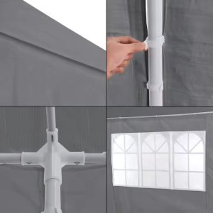 Namiot pawilon ogrodowy handlowy 3x9 m 8 ścianek szary MultiGarden 4