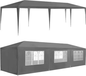Namiot pawilon ogrodowy handlowy 3x9 m 8 ścianek szary MultiGarden 5