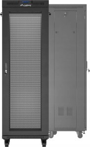 Szafa instalacyjna rack stojąca 19" 37U 800X800 czarna drzwi perforowane LCD Lanberg (Flat Pack) 1