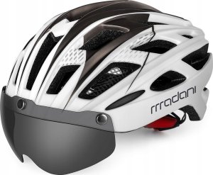KASK ROWEROWY BIAŁY REGULOWANY KASK Z SZYBKĄ MADANI 57-61 CM 1