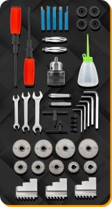 MINI TOKARKA STOŁOWA DO METALU DREWNA OBRABIARKA 0-2500 obr./min +AKCESORIA 4