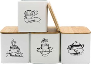 ZESTAW 4 POJEMNIKÓW KUCHENNYCH NA PRODUKTY SYPKIE 4264 1