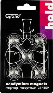 Magnesy neodymowe z uchwytem 12mm 5szt GRAND EDUKAMP 1