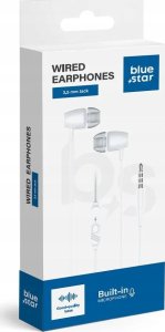 BLUE STAR słuchawki przewodowe Jack 3,5 mm z mikrofonem PA-E67 1,2 m białe 3