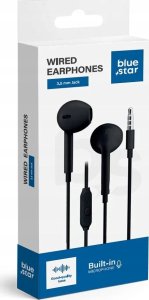 BLUE STAR słuchawki przewodowe Jack 3,5 mm z mikrofonem PA-E65 1,2 m czarne 3