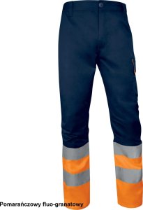 M1PA2HVCL1 - Spodnie z wieloma kieszeniami H.V klasy 1 zapewniają dobrą widoczność w warunkach słabego - pomarańczowy fluo-granatowy 3XL 1