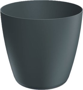 Doniczka plastikowa czarna matowa 15,8x14,5 cm osłonka gładka węgiel Mate 1