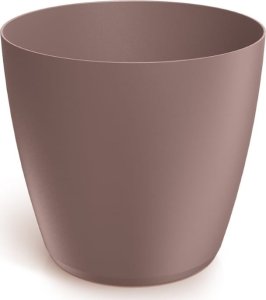 Doniczka brudny róż matowa plastikowa 19,8x18,2 cm marsala osłonka gładka Mate 1
