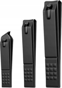 Zestaw Obcinaczek Do Paznokci 3 Sztuki Duża Mała Skośna Czarne 2