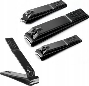 Zestaw Obcinaczek Do Paznokci 3 Sztuki Duża Mała Skośna Czarne 3