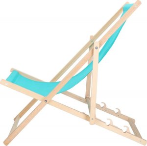 Leżak ogrodowy, drewniany z 3-stopniową regulacją, plażowy, balkonowy, turkusowy UNIWERSALNY 11