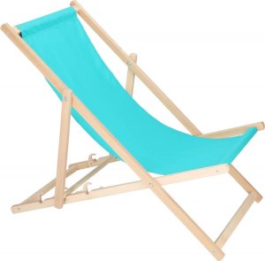 Leżak ogrodowy, drewniany z 3-stopniową regulacją, plażowy, balkonowy, turkusowy UNIWERSALNY 12