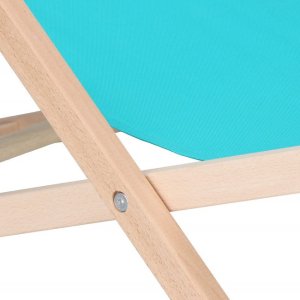 Leżak ogrodowy, drewniany z 3-stopniową regulacją, plażowy, balkonowy, turkusowy UNIWERSALNY 6