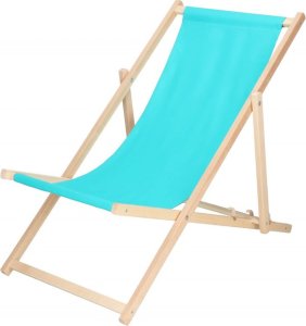 Leżak ogrodowy, drewniany z 3-stopniową regulacją, plażowy, balkonowy, turkusowy UNIWERSALNY 8