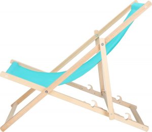 Leżak ogrodowy, drewniany z 3-stopniową regulacją, plażowy, balkonowy, turkusowy UNIWERSALNY 10