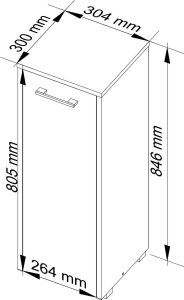 Akord Szafka łazienkowa stojąca FIN 30 cm 1 drzwi 2 półki - dąb artisan biała 3