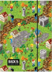 Teczka A4 z gumką na dokumenty rysunkowa do szkoły pixele 1