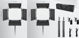 Lampa studyjna Neewer Zestaw Oświetleniowy Studyjny 2x Lampa Wrota Rgb 50w 3200-5600k + 2x Statyw Rgb 660pro 4