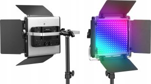 Lampa studyjna Neewer Zestaw Oświetleniowy Studyjny 2x Lampa Wrota Rgb 50w 3200-5600k + 2x Statyw Rgb 660pro 5