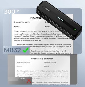 Przenośna Drukarka Termiczna A4 Bez Tuszu Buetooth Ios/android / Phomemo / M832 / Czarny 7