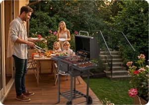 Grill węglowy z pokrowcem Berdsen BD-892 czarny 10