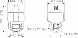 Kamera IP Dahua Technology KAMERA IP OBROTOWA ZEWNĘTRZNA SD3E410DB-GNY-A-PV TiOC WizSense - 3.7 Mpx 4 ... 40 mm DAHUA 6
